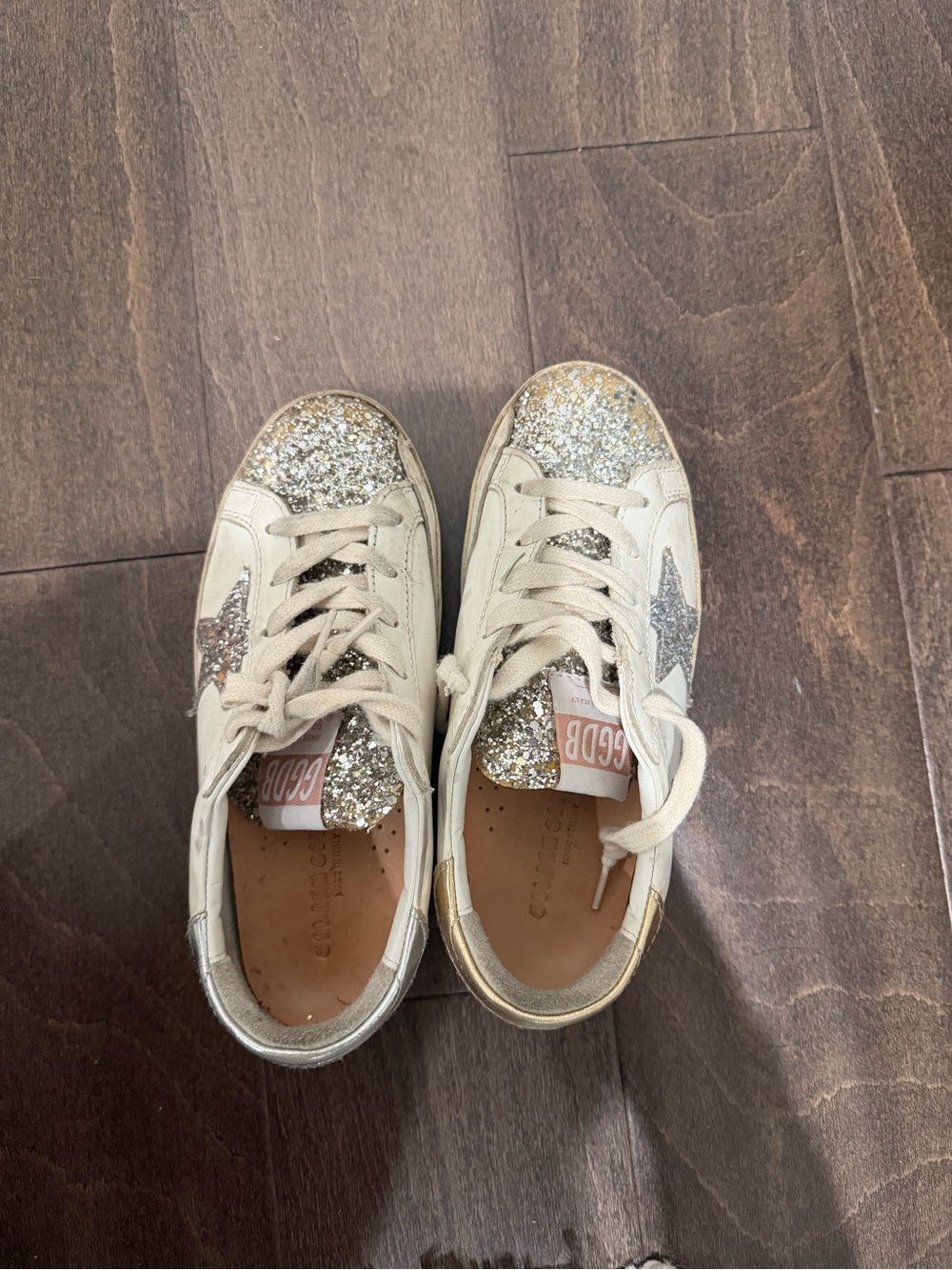 Golden Goose Kids Glitter Star Sneakers - Gold, Silver, Cream